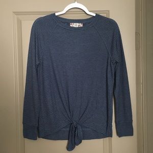 NWT Soft Striped Long Sleeve Tie Shirt Sweater